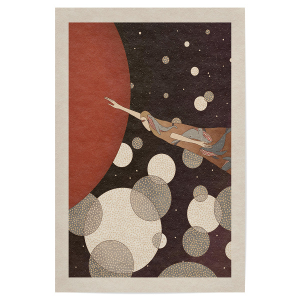 Poster 30x20 cm "Pink Priest - Sundive" artboxONE - Comic,Menschen,Fiktion,Galaxy