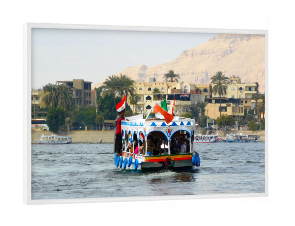 Poster mit weißem Rahmen "Der Nil bei Luxor" artboxONE - Reise,Reise / Afrika,Reise / Länder