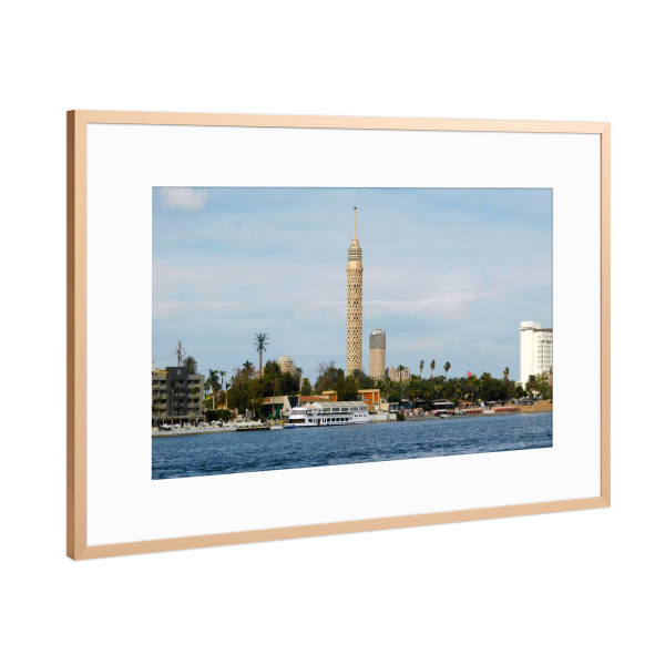 Poster mit Rahmen Kupfer "Kairo-Tower an Nil" artboxONE - Städte,Reise,Architektur,Reise / Afrika,Reise / Länder