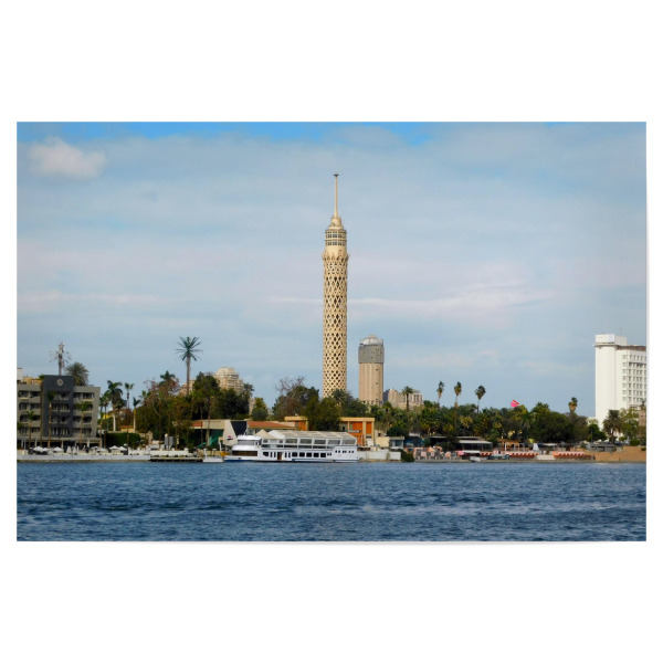 Poster 30x20 cm "Kairo-Tower an Nil" artboxONE - Städte,Reise,Architektur,Reise / Afrika,Reise / Länder