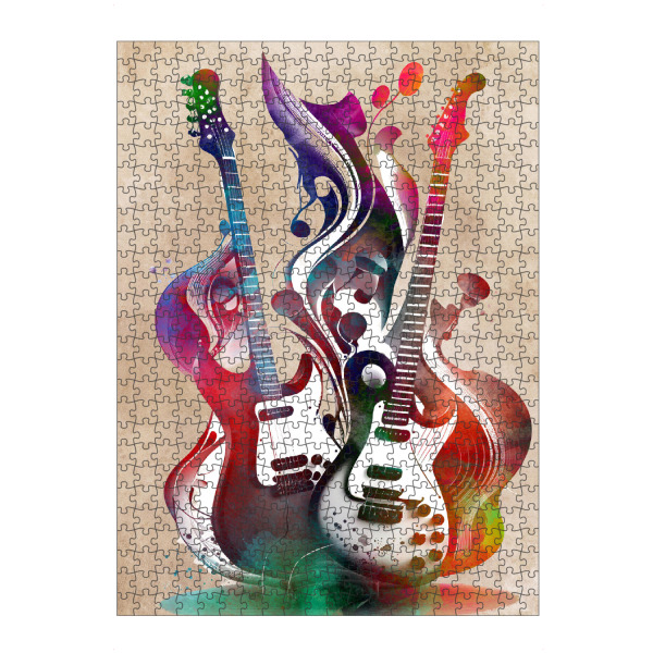 Puzzle Ravensburger "Gitarrenmusikkunst A" artboxONE - Musik - Gitarre,Gitarren,Musik,Instrument,Musikinstrument,Band,Jazz - Bild gitarre