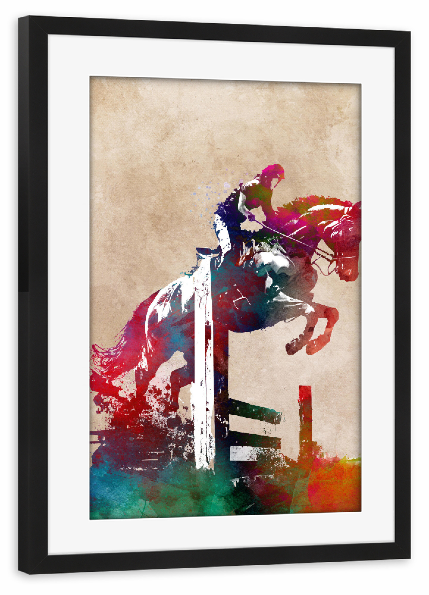 Poster mit Rahmen schwarz "Reitsportkunst A" artboxONE - Sport - Reitkunst,Pferd,Sport,Reiten,Reiter