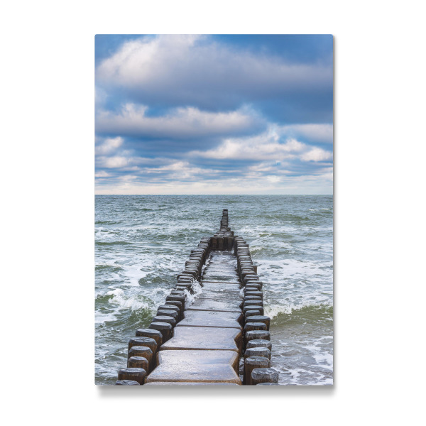 Galerie-Print "Wolken, Buhne, Meer, Wellen" 30x20 cm artboxONE