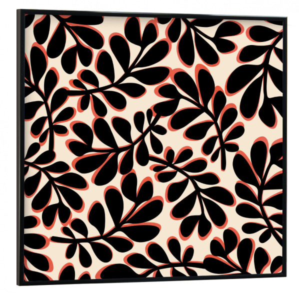 Poster mit schwarzem Rahmen 30x30 cm "Modernes verspieltes Blumenmuster" artboxONE - Natur,Floral,Abstrakt