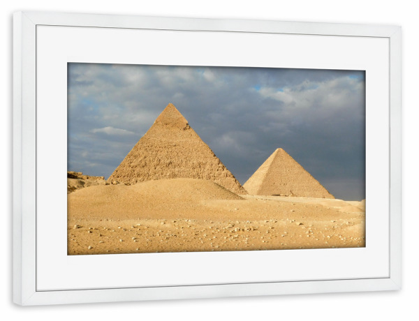 Poster mit Rahmen weiß "Pyramids in Egypt" artboxONE - Reise,Architektur,Reise / Afrika,Reise / Länder