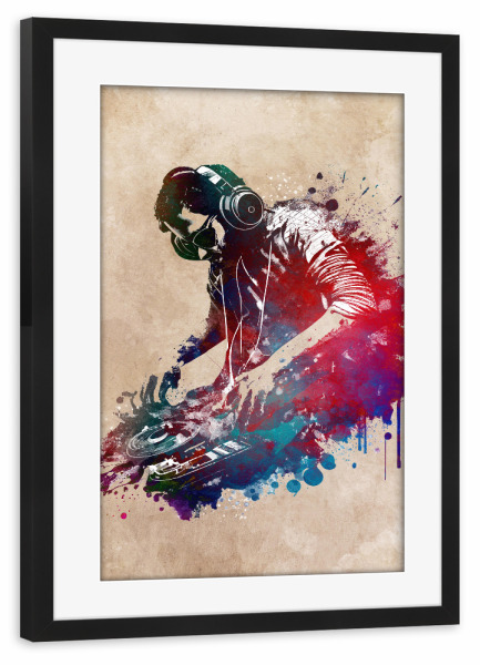 Poster mit Rahmen schwarz "DJ-Musikkonsole B" artboxONE - Musik - Dj-musikkonsole,Dj,Musik,Konsole,Club,Sounds