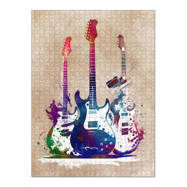 Puzzle Ravensburger "3 Gitarren Musikkunst" artboxONE - Musik - Gitarre,Gitarren,Musik,Instrument,Musikinstrument,Band,Jazz - Bild gitarre