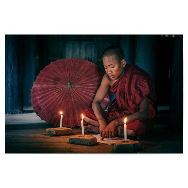 Poster 30x20 cm "Junger Mönch" artboxONE - Reise / Asien - Myanmar,Burma,Mönch,Kloster,Novize,Tempel,Buddhismus,Buddha,Bagan,Religion,Asien