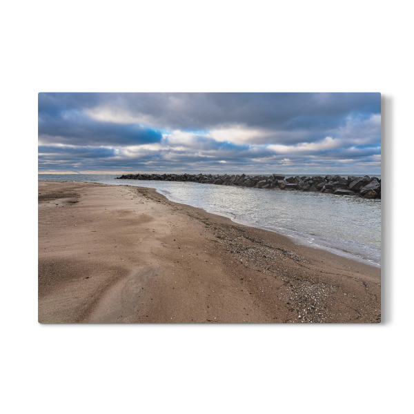 Galerie-Print "Strand, Wellenbrecher, Meer" 30x20 cm artboxONE