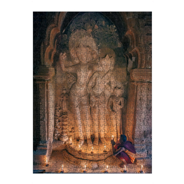 Puzzle Ravensburger "Mönch im Tempel von Bagan" artboxONE - Architektur,Reise / Asien