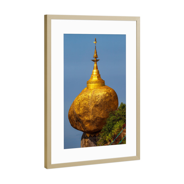 Poster mit Rahmen Gold "Der Goldene Felsen" artboxONE - Architektur,Reise / Asien
