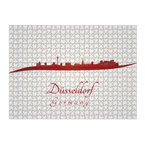 Puzzle Ravensburger "Düsseldorfer Skyline in Rot" artboxONE - Städte