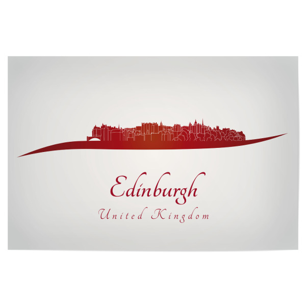 Poster 30x20 cm "Edinburgh-Skyline in Rot" artboxONE - Städte