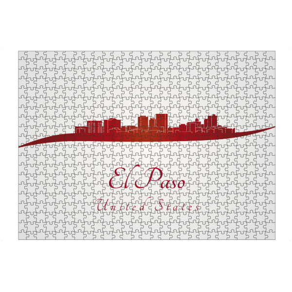 Puzzle Ravensburger "El Paso-Skyline in Rot" artboxONE - Städte