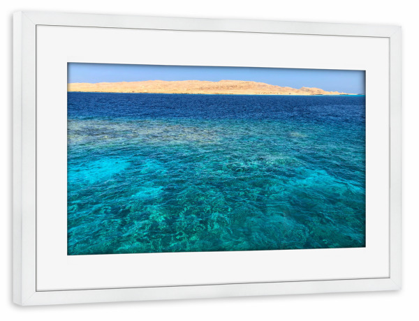 Poster mit Rahmen weiß "Orange Bay, Giftun Island" artboxONE - Natur,Reise,Reise / Strand und Meer,Reise / Afrika,Reise / Länder