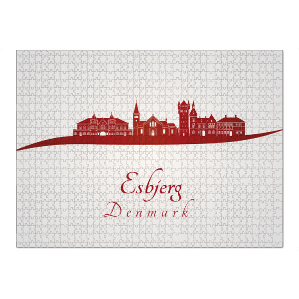 Puzzle Ravensburger "Esbjerg-Skyline in Rot" artboxONE - Städte