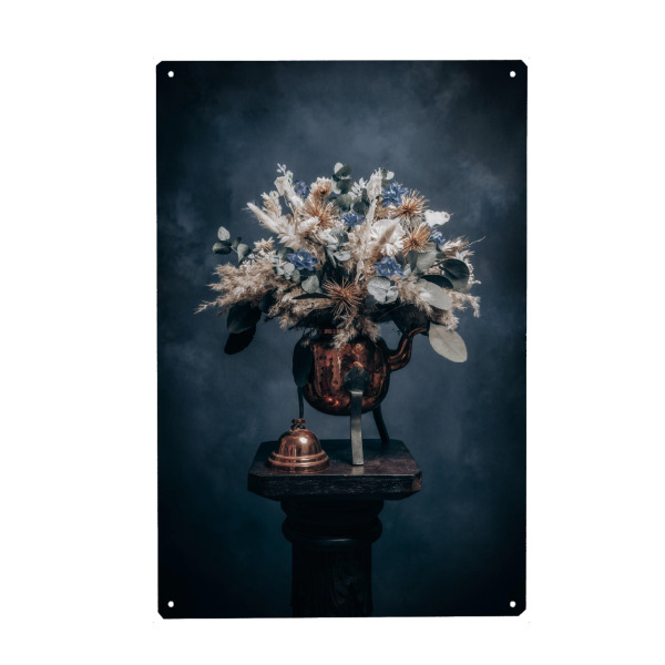 Holzbild "Trockenblumenstrauß Euka Blue" artboxONE - Natur,Floral