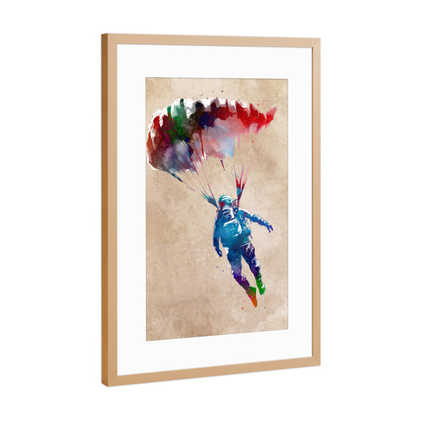 Poster mit Rahmen Kupfer "Fallschirmjägersportart A" artboxONE - Sport - Fallschirmjäger,Fallschirmjäger,Sport,Fallschirm