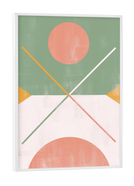Poster mit weißem Rahmen "Abstrakte Kunst geometrisch" artboxONE - Abstrakt,Geometrie - Abstrakt,Formen,Geometrie,Bunt