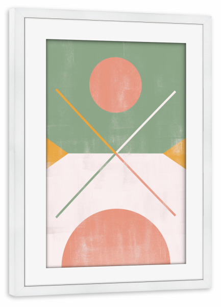 Poster mit Rahmen weiß "Abstrakte Kunst geometrisch" artboxONE - Abstrakt,Geometrie - Abstrakt,Formen,Geometrie,Bunt