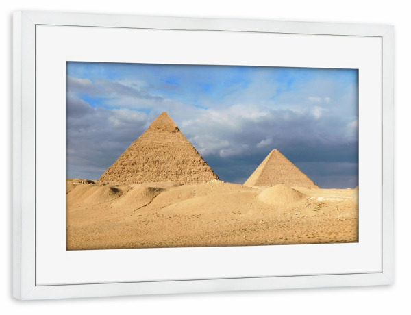 Poster mit Rahmen weiß "Ägyptische Pyramiden" artboxONE - Reise,Architektur,Reise / Afrika,Reise / Länder