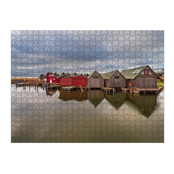artboxONE Puzzle "Wolken, Bootshäuser, Bodden" artboxONE - Natur,Reise,Architektur,Reise / Strand und Meer