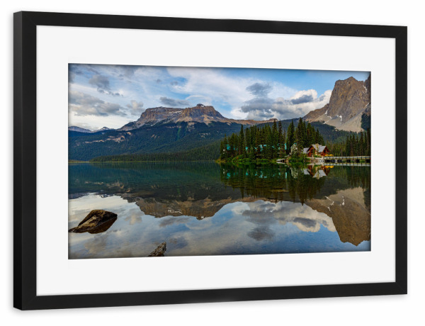 Poster mit Rahmen schwarz "Der See Emerald" artboxONE - Natur,Reise - Kanada,Rocky mountains,Bergsee,Lake emerald,Natur,Landschaft