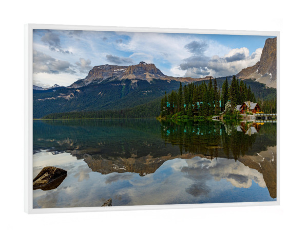 Poster mit weißem Rahmen "Der See Emerald" artboxONE - Natur,Reise - Kanada,Rocky mountains,Bergsee,Lake emerald,Natur,Landschaft