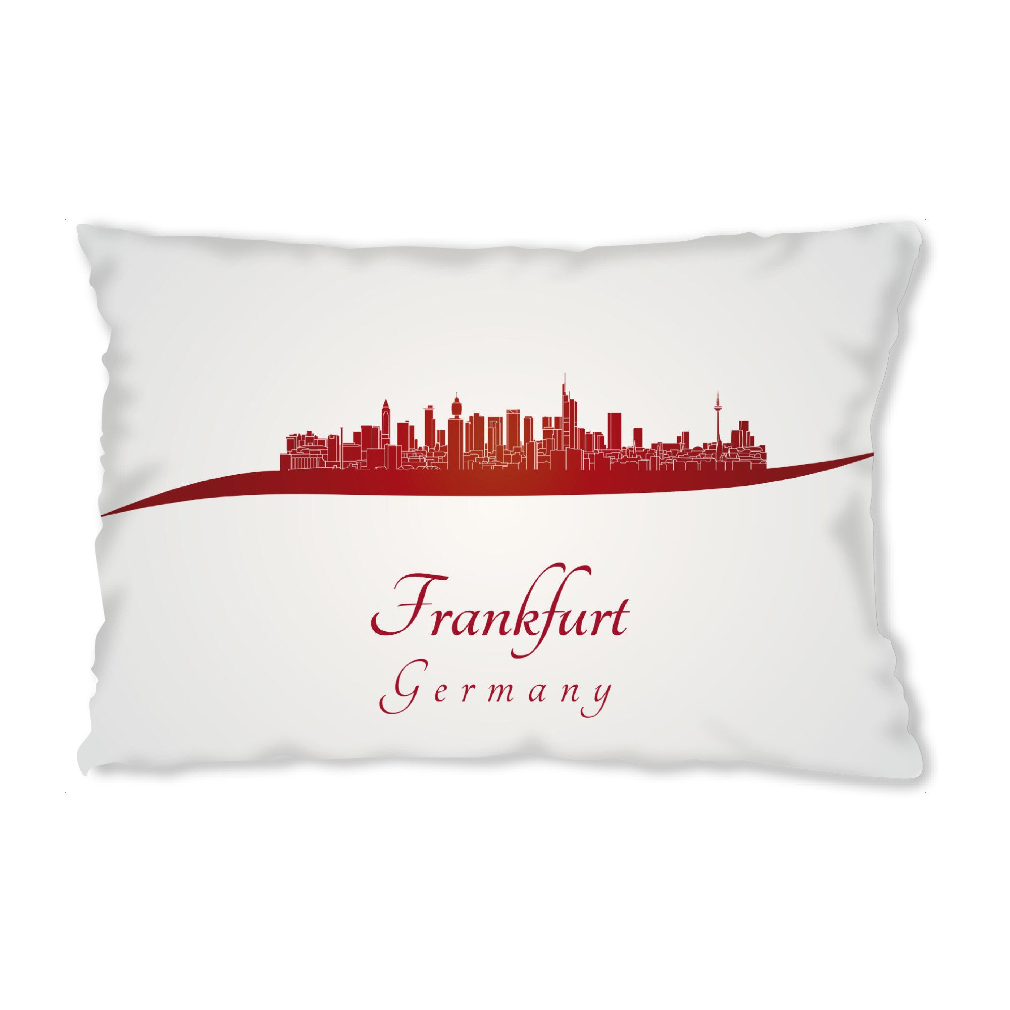 Design-Kissen "Frankfurter Skyline in Rot" artboxONE - Städte