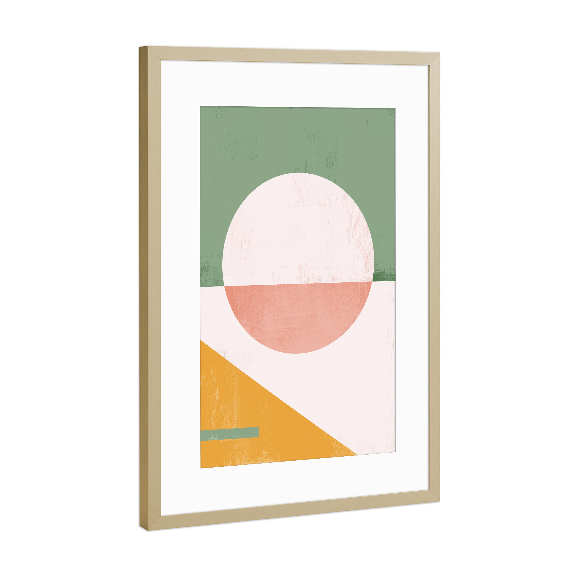 Poster mit Rahmen Gold "Abstract Art Geometric Green" artboxONE - Abstrakt,Geometrie - Abstrakt,Geometrie,Formen,Bunt