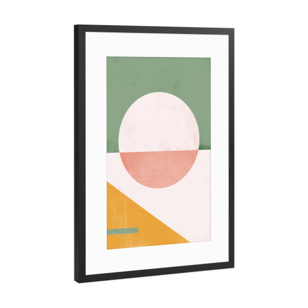 Poster mit Rahmen Schwarz (Metallic) "Abstract Art Geometric Green" artboxONE - Abstrakt,Geometrie - Abstrakt,Geometrie,Formen,Bunt