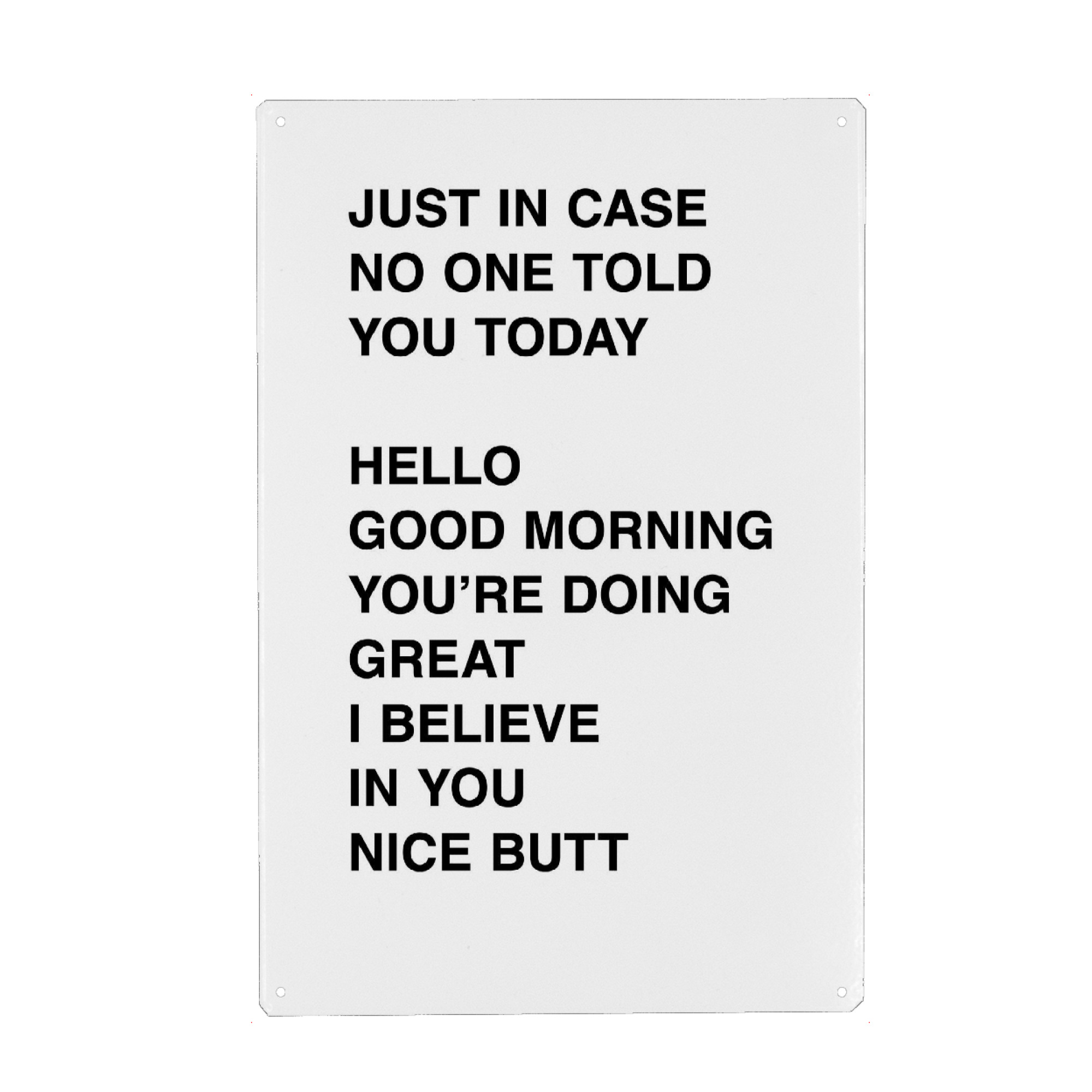 Metall Poster "Just in case" artboxONE - Typografie,Liebe