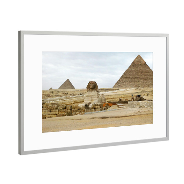 Poster mit Rahmen Silber "Die Sphinx in Gizeh" artboxONE - Reise,Reise / Afrika,Reise / Länder