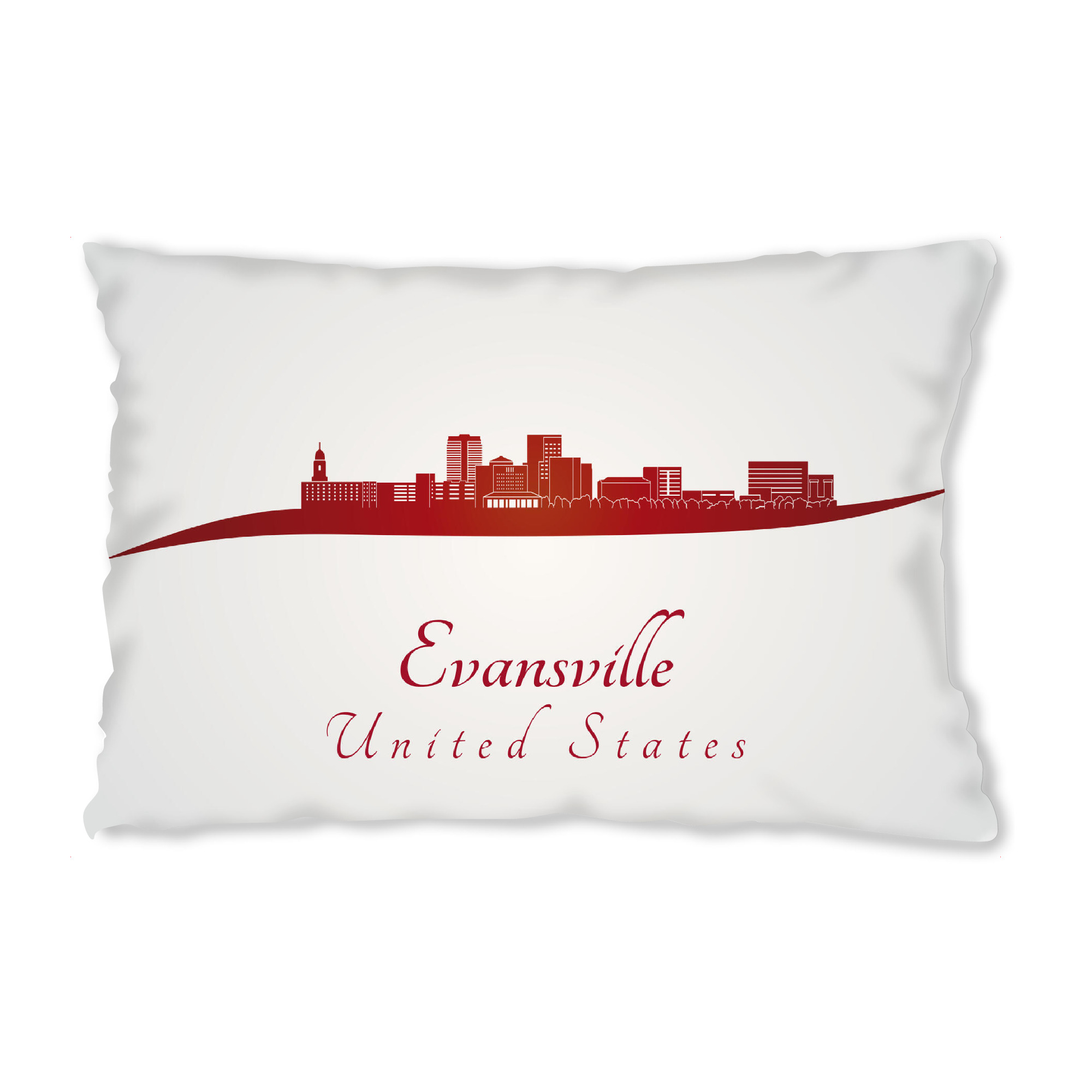 Design-Kissen "Evansville-Skyline im Rot" artboxONE - Städte