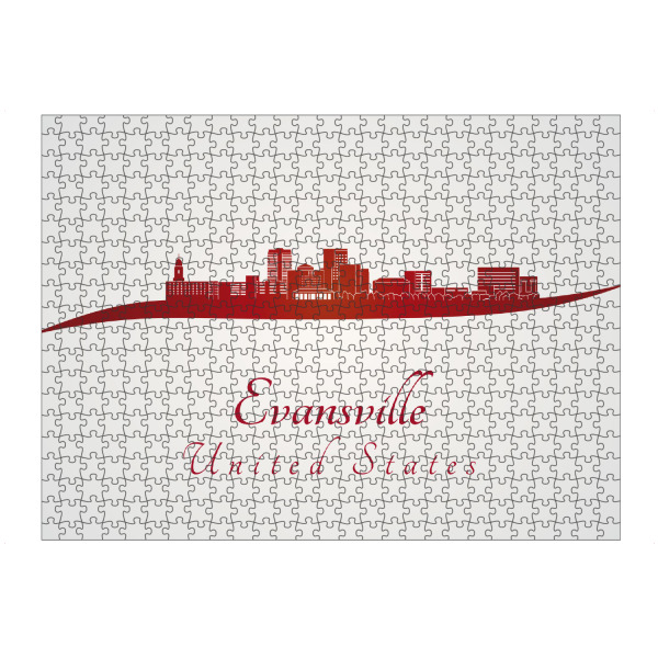 artboxONE Puzzle "Evansville-Skyline im Rot" artboxONE - Städte