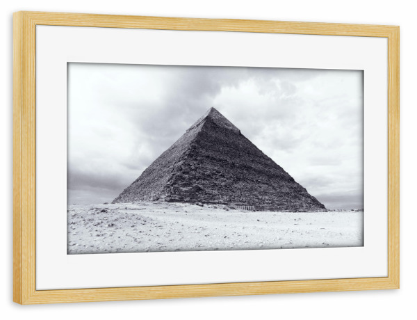 Poster mit Rahmen kiefer "Pyramide in Schwarzweiß" artboxONE - Reise,Schwarzweiß,Architektur,Reise / Afrika,Reise / Länder