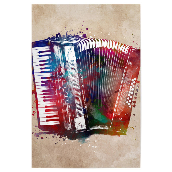 Poster 30x20 cm "Akkordeon Musik Kunst" artboxONE - Musik - Akkordeon,Musik,Instrument,Musikinstrument