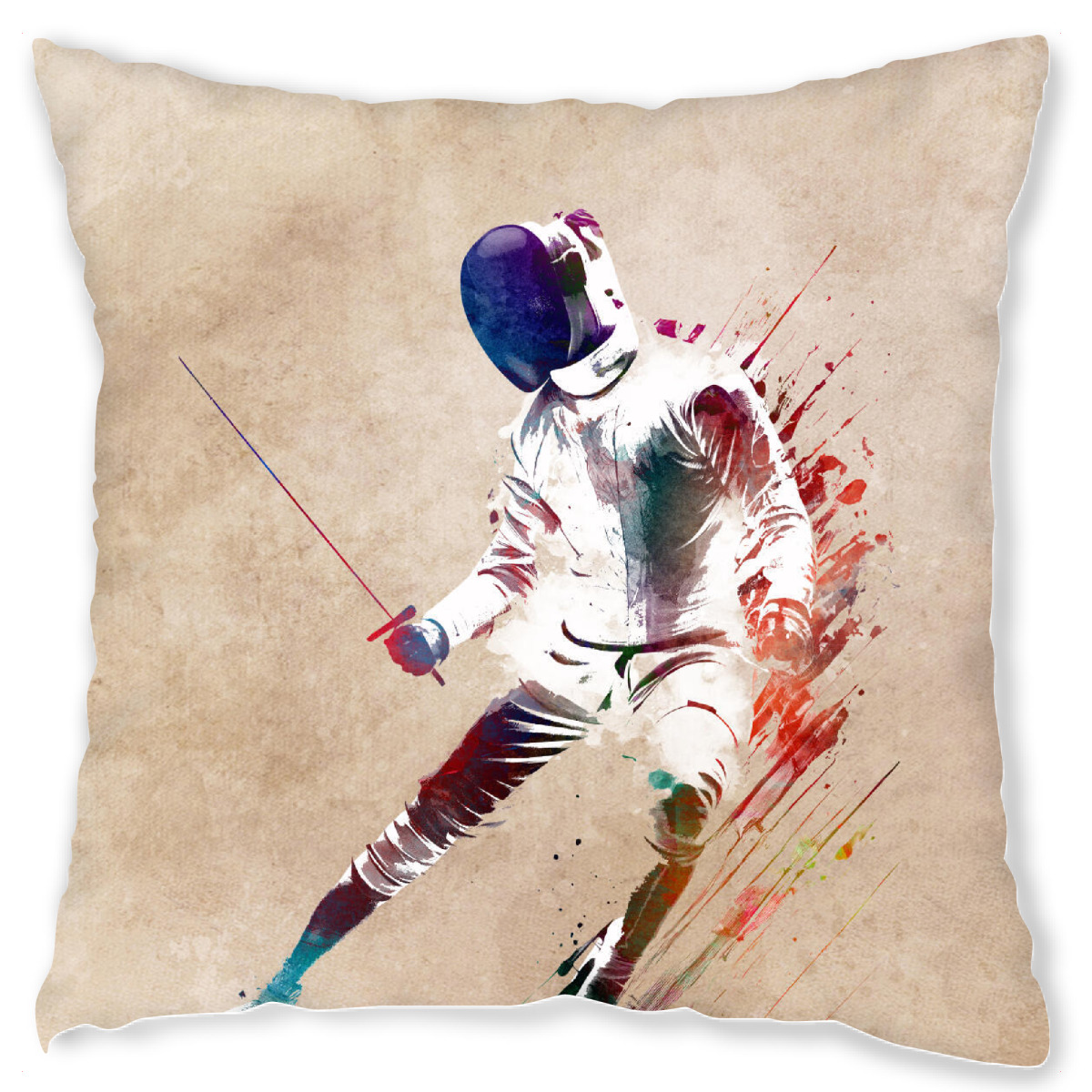 Design-Kissen "Fechtsportart Kunst" artboxONE - Sport - Fechter,Fechter,Sport,Sport,Spieler,Schwert