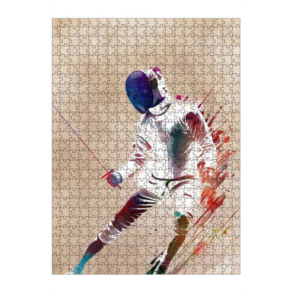 Puzzle Ravensburger "Fechtsportart Kunst" artboxONE - Sport - Fechter,Fechter,Sport,Sport,Spieler,Schwert - Bild fechter