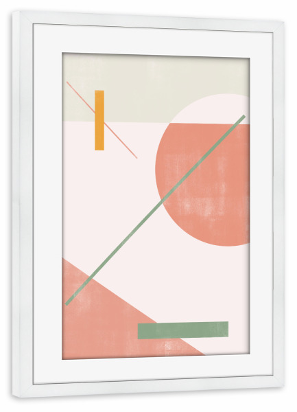 Poster mit Rahmen weiß "Abstrakte Kunst Geometrische Rose" artboxONE - Abstrakt,Geometrie - Abstrakt,Geometrie,Formen