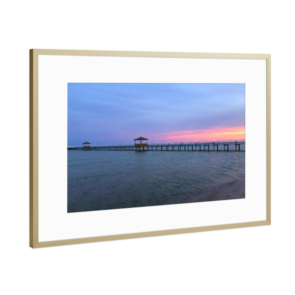 Poster mit Rahmen Gold "Jetty bei Sonnenuntergang" artboxONE - Reise,Reise / Strand und Meer,Reise / Afrika,Reise / Länder