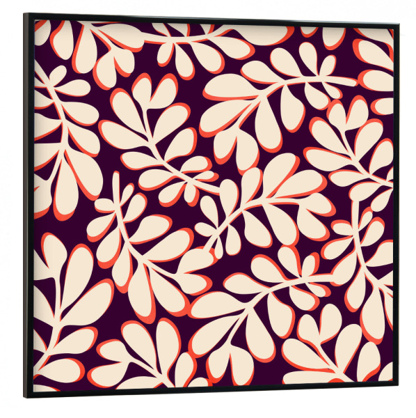 Poster mit schwarzem Rahmen 30x30 cm "Modernes dunkles Blumenmuster" artboxONE - Natur,Floral,Abstrakt