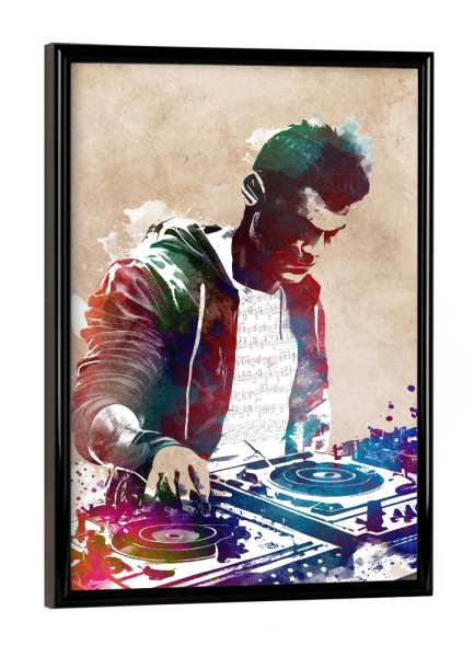 Poster mit schwarzem Rahmen "DJ-Musikkonsole A" artboxONE - Musik - Dj,Musik,Sound,Club