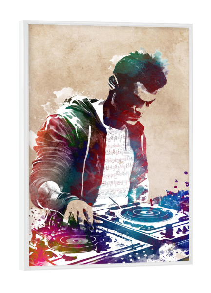 Poster mit weißem Rahmen "DJ-Musikkonsole A" artboxONE - Musik - Dj,Musik,Sound,Club