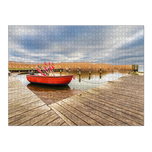 Puzzle Ravensburger "Boot, Hafen, Schilf, Bodden" artboxONE - Natur,Reise,Reise / Strand und Meer