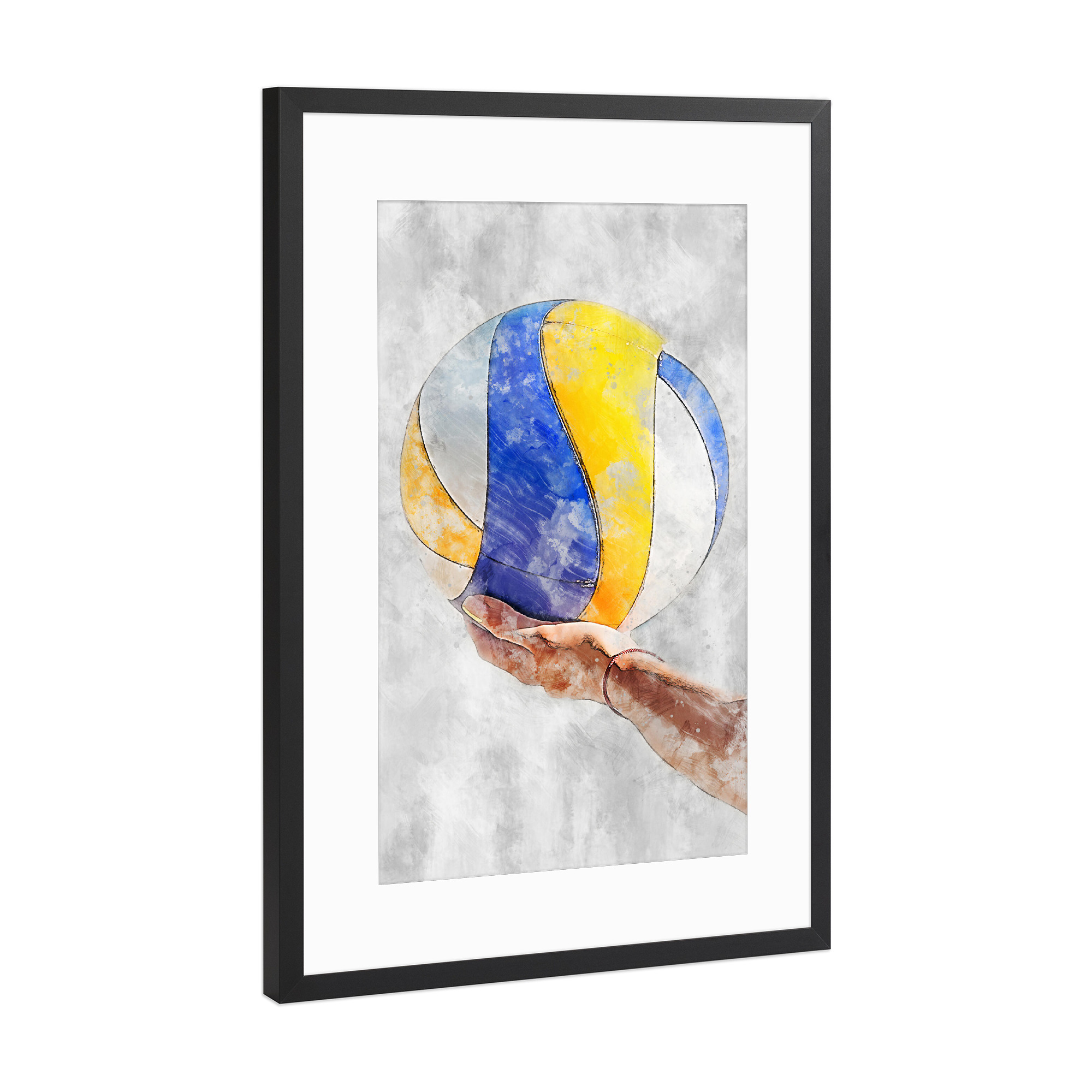 Poster mit Rahmen Schwarz (Metallic) "Volleyball 2 (matart)" artboxONE - Sport - Volleyball,Ball,Volleyballspieler,Spieler,Team,Sport,Volleyball