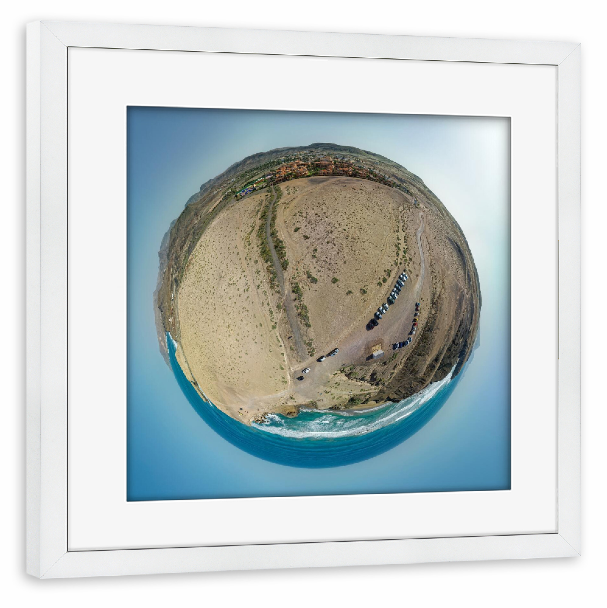 Poster mit Rahmen weiß "La Pared- Alter Königsstrand" artboxONE - Städte,Natur,Reise,Architektur,Reise / Strand und Meer