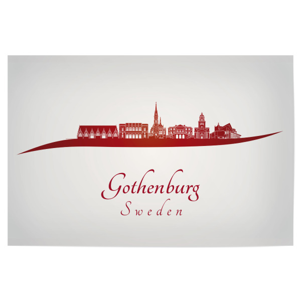 Poster "Göteborg-Skyline in Rot" artboxONE - Städte