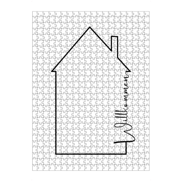 Puzzle Ravensburger "Willkommen - Haus mit Gruß" artboxONE - Typografie,Schwarzweiß,Geometrie