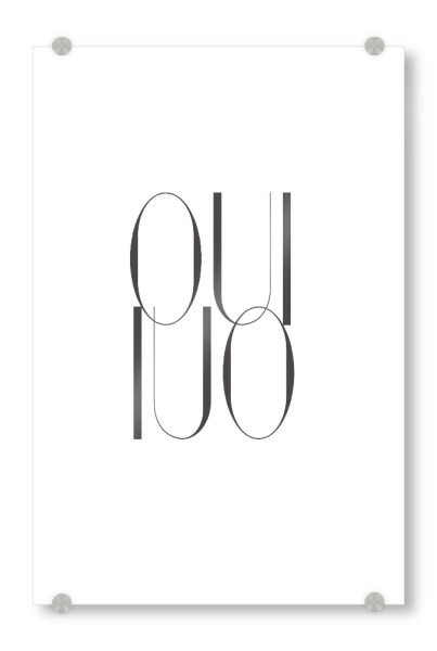 Acrylglasbild "Oh OUI" artboxONE - Typografie,Abstrakt,Geometrie,Buchstaben / F,Buchstaben / O